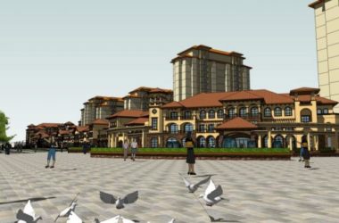 SketchUp Business Model: Commercial Street in Spanish Classical Style-BIM WORLD