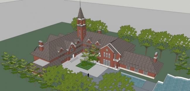 SketchUp Business Model: Designing a Multi-Story British-Style Clubhouse