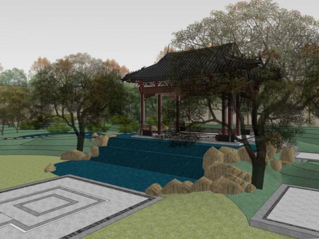SketchUp Landscape Design: Chinese-Style Courtyard Model
