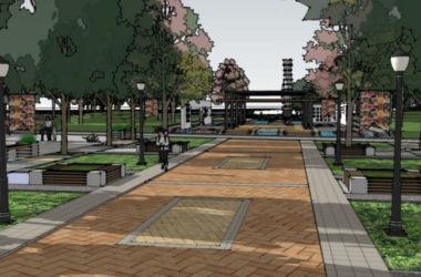 Modern Entrance Square Landscape Model in SketchUp-BIM WORLD