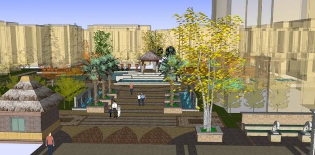 SketchUp Landscape Model: Classical Residential Garden Design