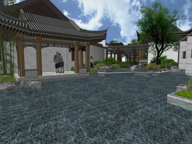 SketchUp Landscape Design: Chinese-Style Courtyard Model