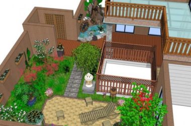Chinese-Style Courtyard Garden Landscape Model in SketchUp-BIM WORLD