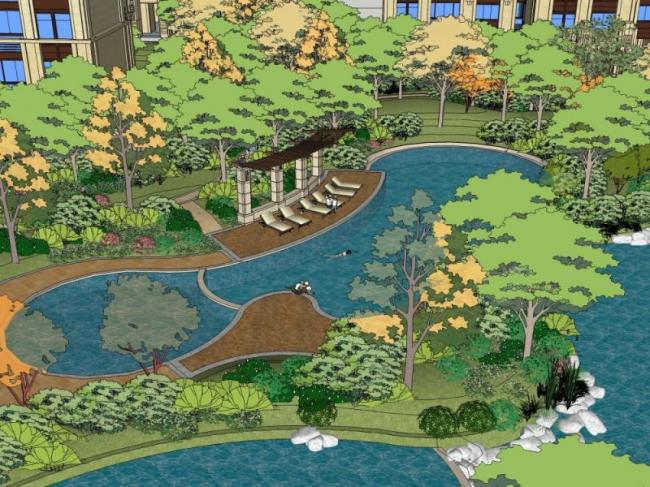 SketchUp Landscape Models: Community, Residential, and Classical Styles