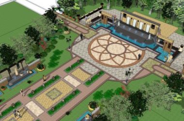 Classical Square Landscape Design in SketchUp-BIM WORLD
