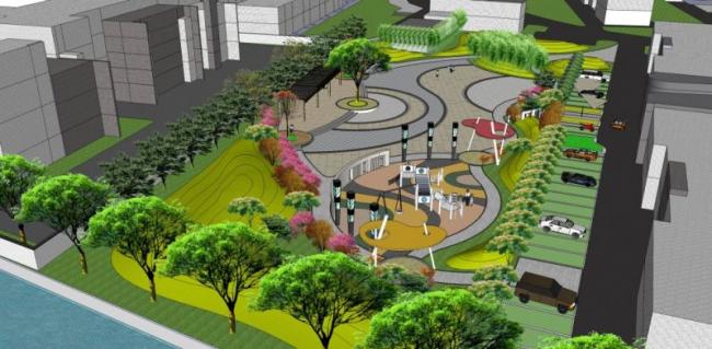 Modern Park Landscape Design in SketchUp