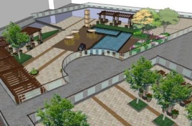 Modern Commercial Landscape Design in SketchUp-BIM WORLD