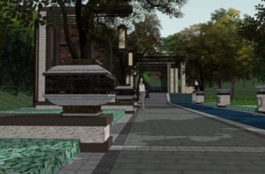 Classical Courtyard Landscape Model in SketchUp-BIM WORLD