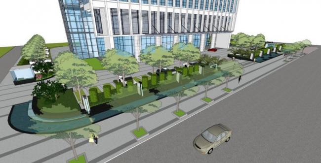 Modern Office Landscape Design in SketchUp