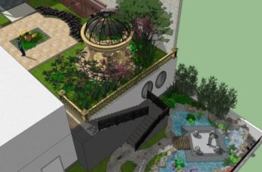 Classical Courtyard Landscape Design in SketchUp-BIM WORLD