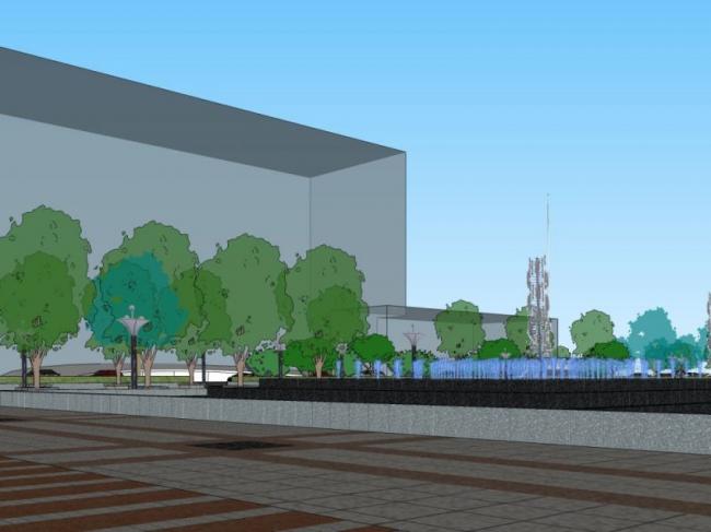 Modern Square Landscape Design in SketchUp