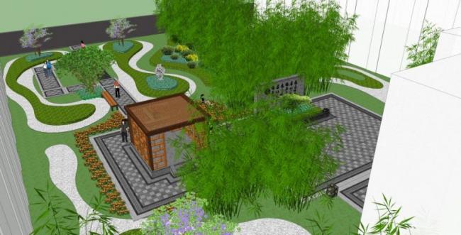 SketchUp Landscape Design: Courtyard in Modern Chinese Style
