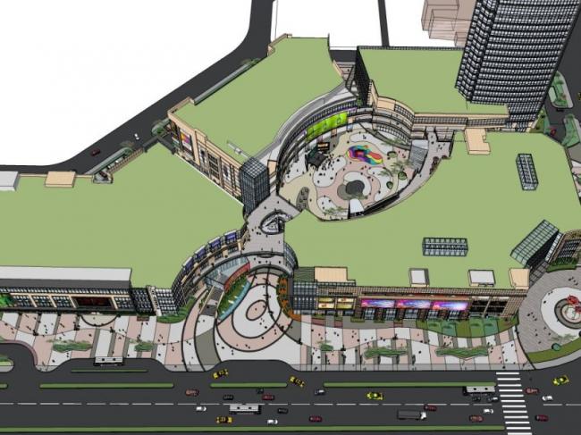 Modern Commercial Landscape Design in SketchUp