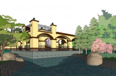 Classical-Style Waterfront Landscape Model in SketchUp-BIM WORLD