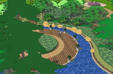 Modern Commercial Landscape Design in SketchUp-BIM WORLD
