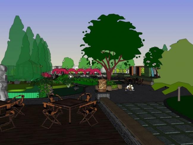 Modern Community Landscape Design in SketchUp
