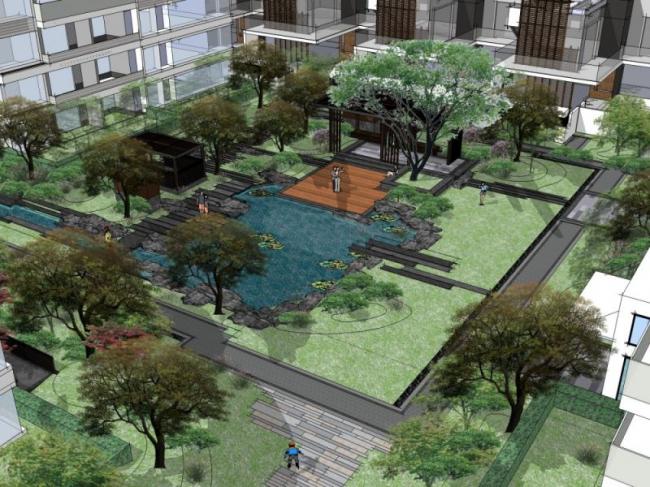Modern Residential Landscape Design in SketchUp