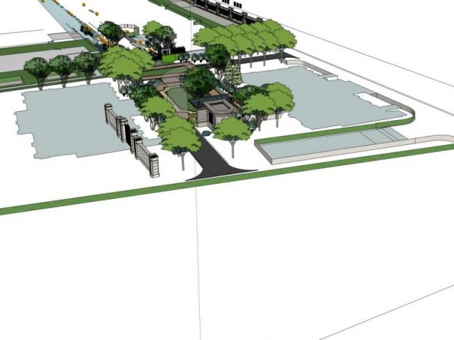 Classical Park Landscape Model in SketchUp