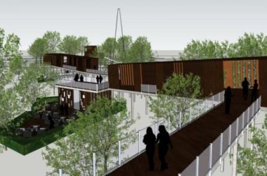 Modern Pedestrian Bridge Landscape Model in SketchUp-BIM WORLD
