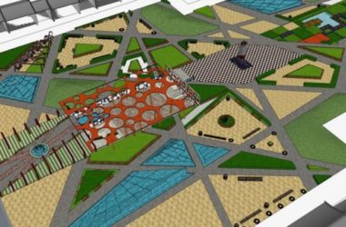 Modern Square Landscape Design in SketchUp-BIM WORLD