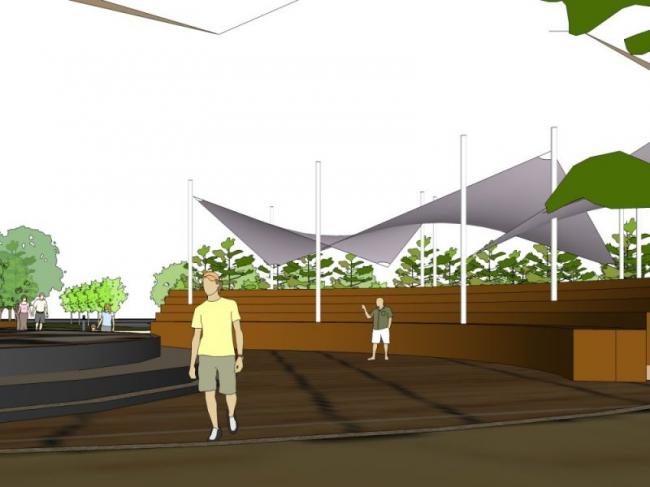 Modern Square Landscape Design in SketchUp