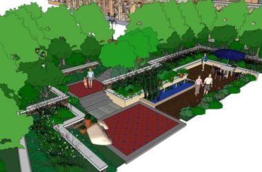 Modern Commercial Landscape Design in SketchUp-BIM WORLD