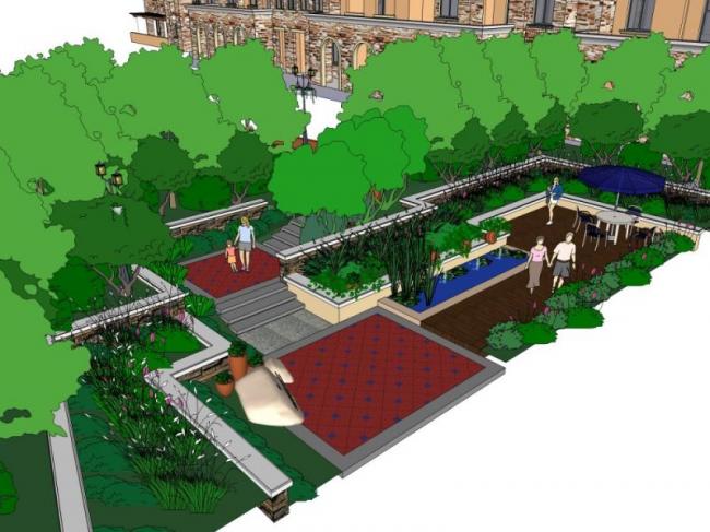 Modern Commercial Landscape Design in SketchUp