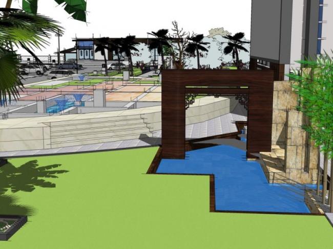 SketchUp Landscape Designs: Square Gardens, Parking Lots, and Modern Chinese Style
