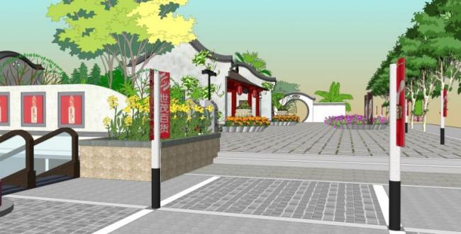 SketchUp Landscape Design: Park Scenes Inspired by Modern Chinese Style