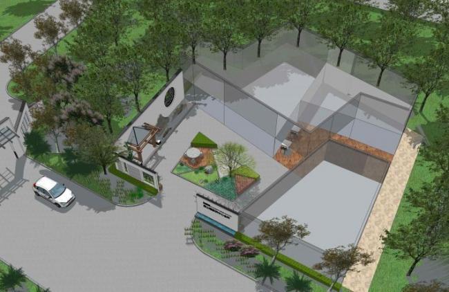 SketchUp Landscape Design: Chinese-Style Courtyard Model
