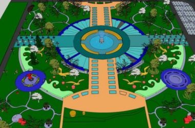 Modern Square Landscape Design in SketchUp-BIM WORLD