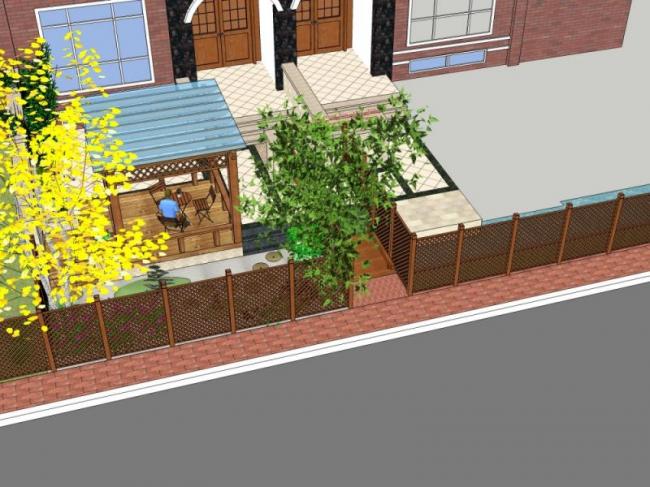Classical Courtyard Landscape Design in SketchUp