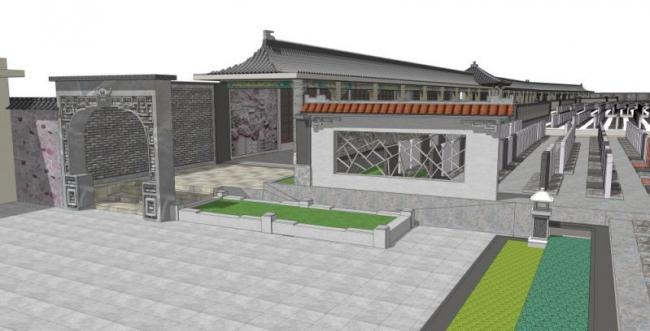 SketchUp Landscape Models: Office Spaces, Reception Areas, and Chinese-Inspired Designs