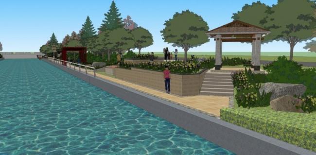 Modern Waterfront Landscape Design in SketchUp
