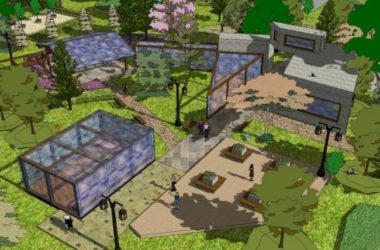 Modern Chinese-Style Park Landscape Model in SketchUp-BIM WORLD