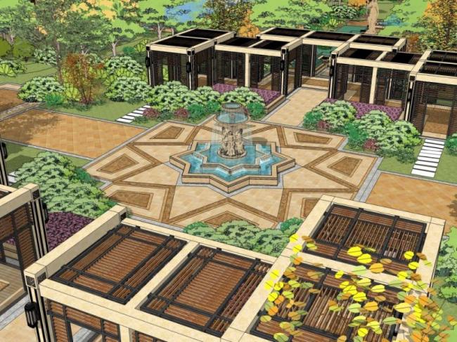 SketchUp Landscape Models: Community, Residential, and Classic Styles