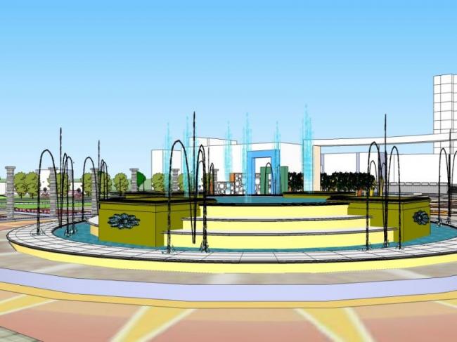 Modern Square Landscape Design in SketchUp