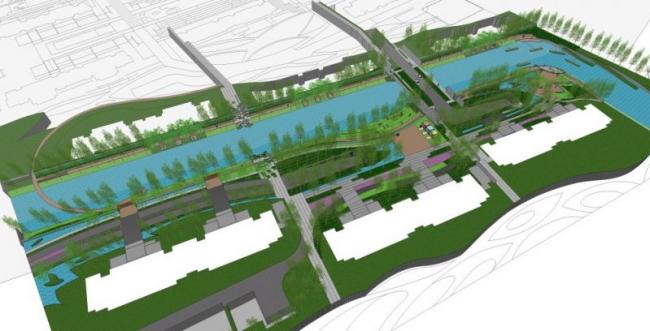 Modern Waterfront Landscape Design in SketchUp