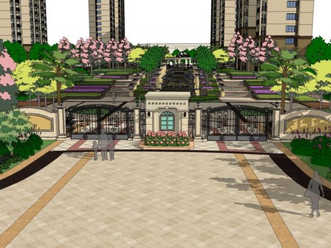 SketchUp Landscape Models: Community, Residential, and Classical Styles