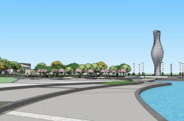 Modern Square Landscape Design in SketchUp-BIM WORLD