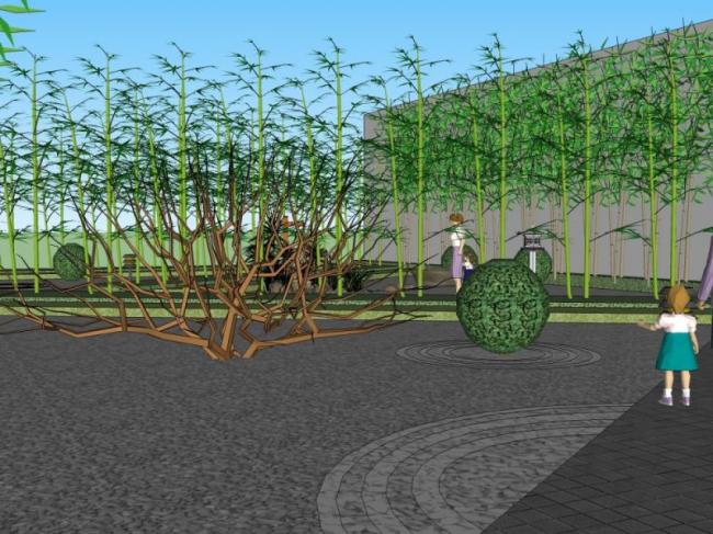 Modern Chinese Garden Design: SketchUp Landscape Model Showcase