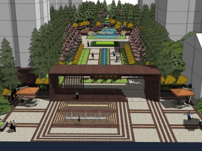 SketchUp Landscape Models: Community, Residential, English, and Classical Styles