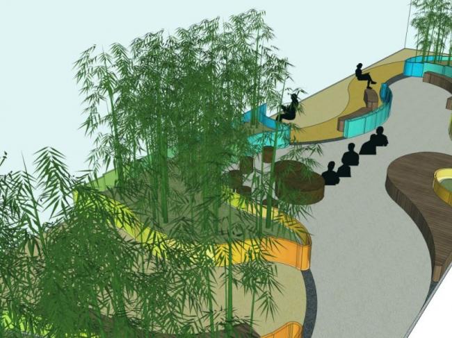 Modern Courtyard Landscape Design in SketchUp