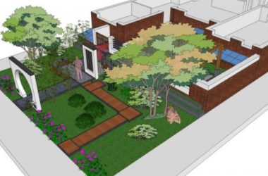 Modern Chinese-Style Courtyard Landscape Model in SketchUp-BIM WORLD