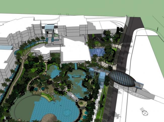 SketchUp Landscape Model: Classical-Style Scenic Area Design