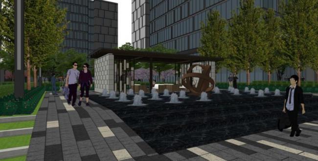 SketchUp Landscape Design: Modern Industrial Park and Office Outdoor Spaces