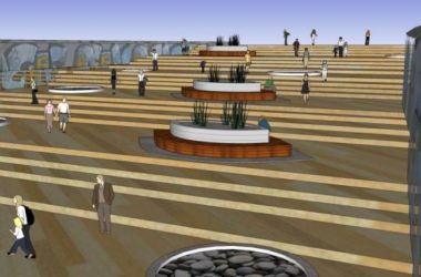 Modern Square Landscape Design in SketchUp-BIM WORLD