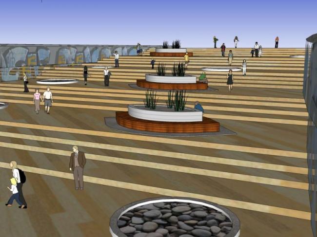 Modern Square Landscape Design in SketchUp