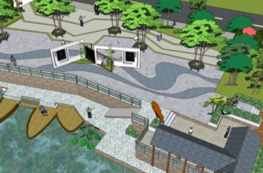 Modern Chinese-Style Square Landscape Model in SketchUp-BIM WORLD