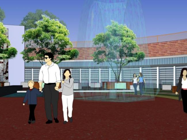 Modern Square Landscape Design in SketchUp
